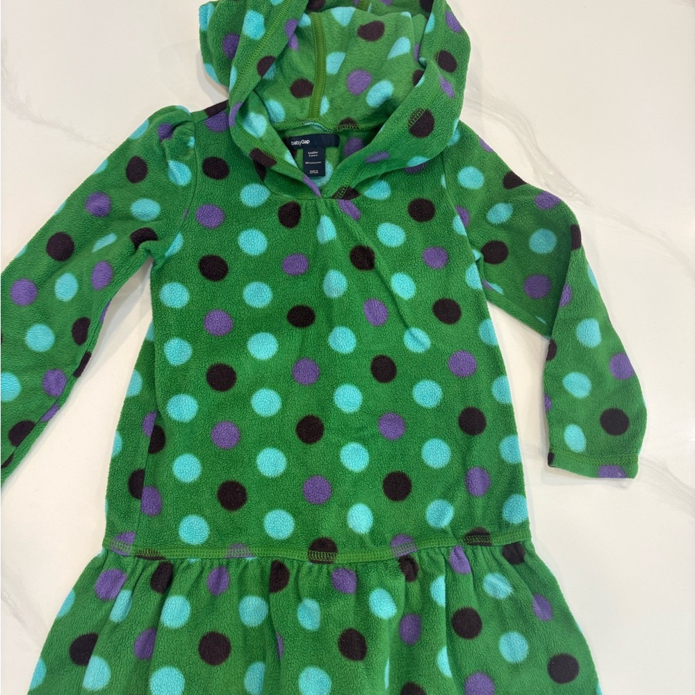 GAP Green and Purple Polka Dot Toddler Hoodie